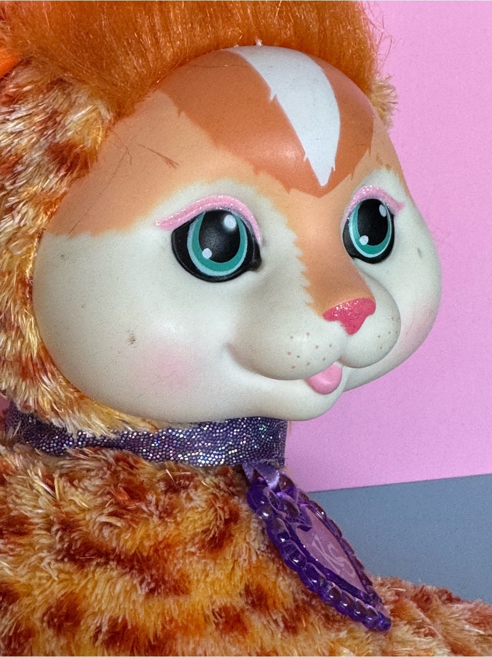 Kitty Surprise Autumn Orange Speckled Plush Cat with 2 kittens - Picture 6 of 14